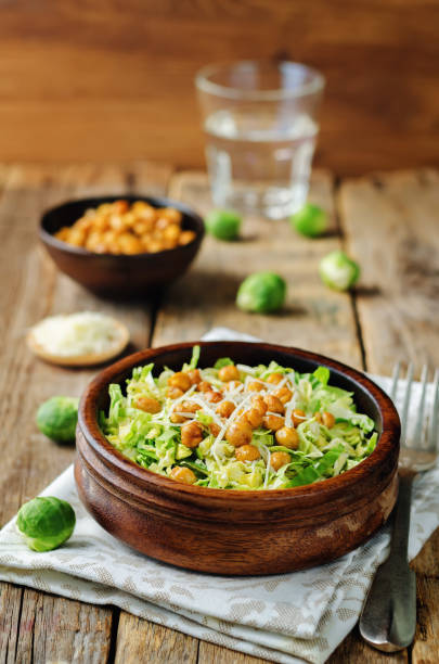 istock Shreded Brussels sprouts roasted chickpeas Parmesan salad 880781214