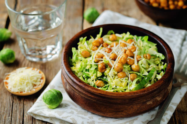 istock Shreded Brussels sprouts roasted chickpeas Parmesan salad 880781216