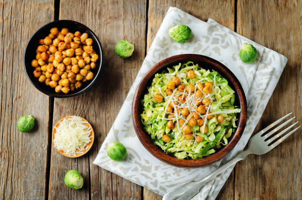 istock Shreded Brussels sprouts roasted chickpeas Parmesan salad 880781222