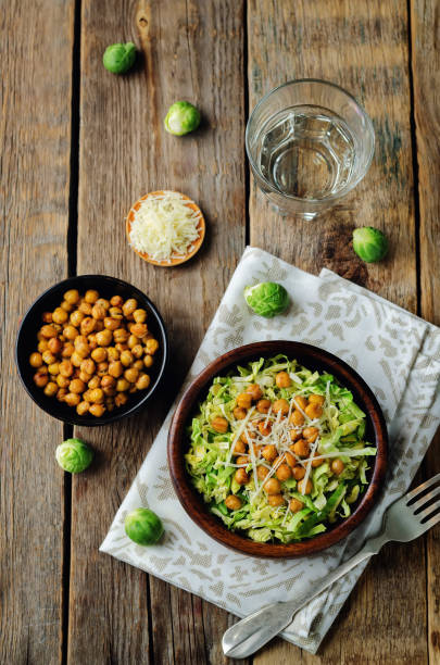 istock Shreded Brussels sprouts roasted chickpeas Parmesan salad 880781224