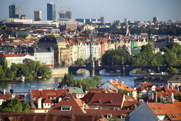 istock Prague Skyline, panoramic view from St Vitus cathedral in Prague, Czech Republic 880788406