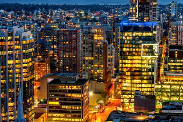 istock Top view of the night, a modern metropolis with neon lights 880789292