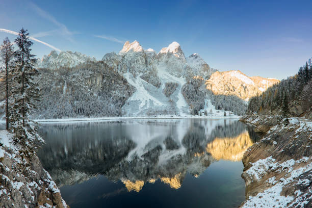 istock Gosausee reflection in Winter, European alps 880801182
