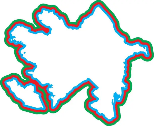 Vector illustration of Azerbaijan Outline