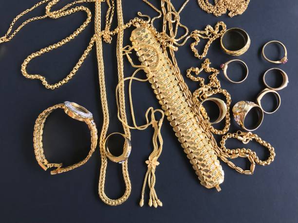 istock Gold jewelry for personal accessories 880802030