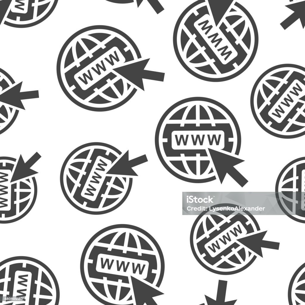 Go to web seamless pattern background icon. Business flat vector illustration. World network sign symbol pattern. Address Book stock vector
