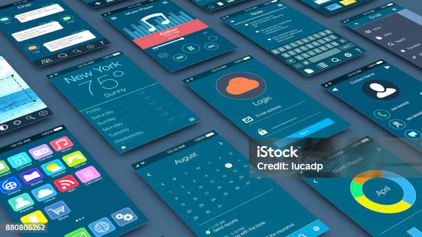 Concept Of Mobile Apps Stock Photo - Download Image Now - Design, Mobile App, Graphical User Interface