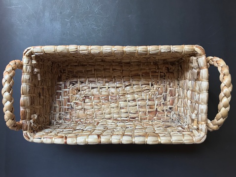 Handmade rattan weave basket