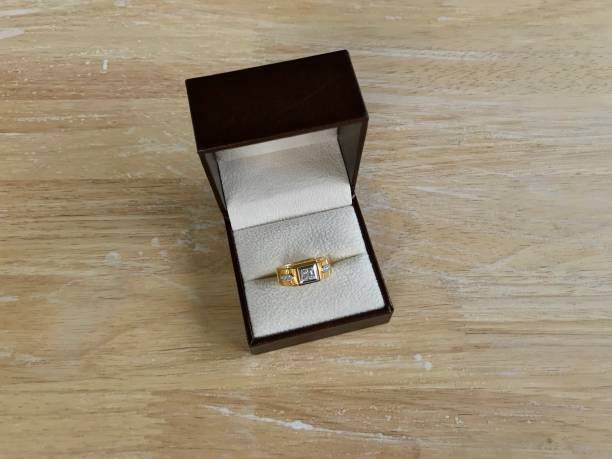 istock Diamond ring in jewelry box 880810752