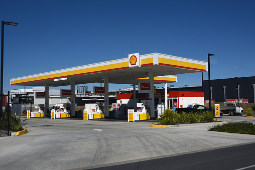 Located in the Orion Centre, Springfield, a Shell Express petrol (gasoline) station and convenience store. Springfield is a planned city under development south-west of Brisbane.