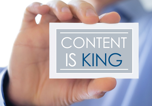 Content is KING - business marketing concept