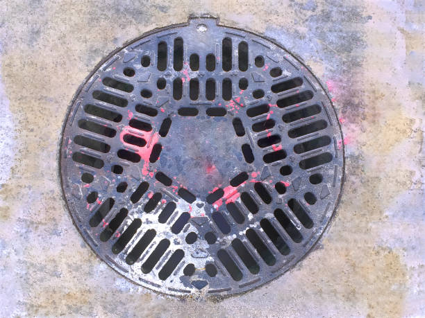 istock Round Man Hole with Steel Grating 880842392