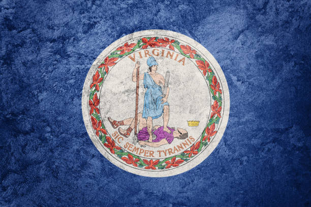 istock Grunge Virginia state flag. Virginia flag background grunge texture. 880861234