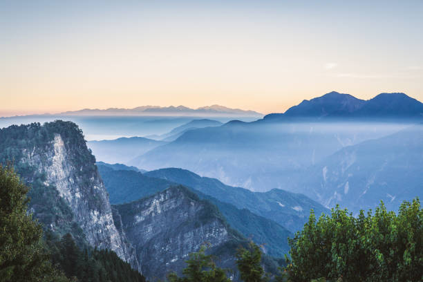 istock Blue mountain range of Zhushan mountain 880902236