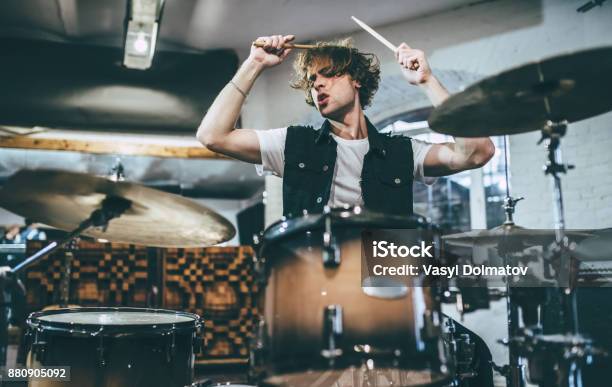 Music Band Repetition Stock Photo - Download Image Now - Drummer, Drum - Percussion Instrument, Playing