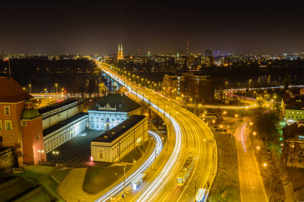 istock Aerial night view of Warsaw 880908506