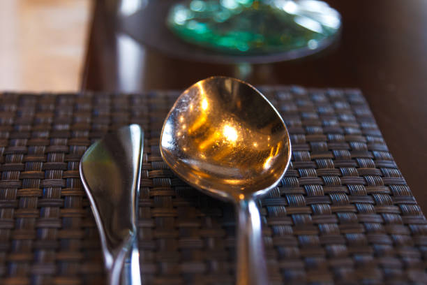 istock Beautiful shiny silver cutlery 880911748