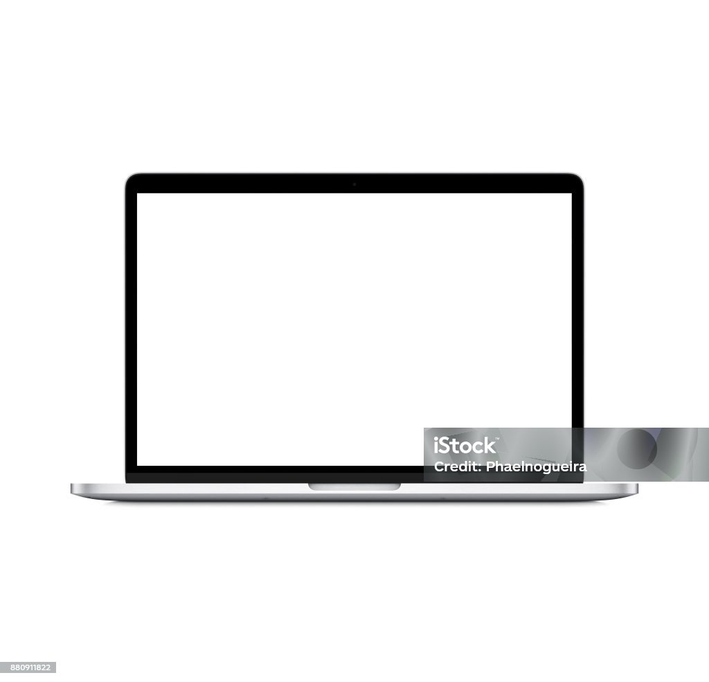 Modern silver laptop Laptop Stock Photo