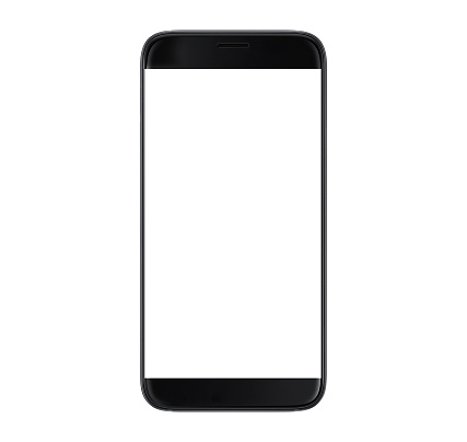 Negro Smartphone con pantalla en blanco photo