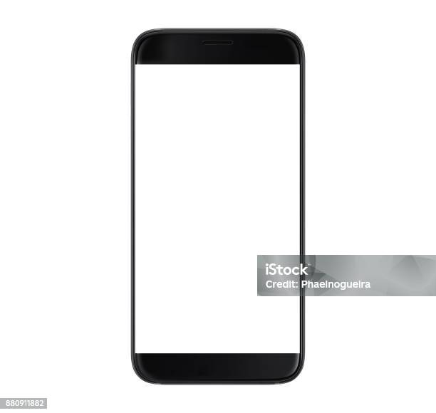 빈 화면 블랙 스마트폰 스마트폰에 대한 스톡 사진 및 기타 이미지 - 스마트폰, 휴대전화, 흰색 배경