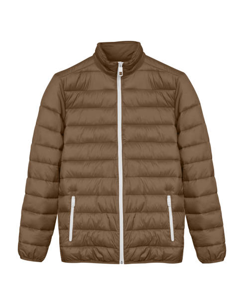 istock Brown men sport ski winter down jacket isolated white 880914960