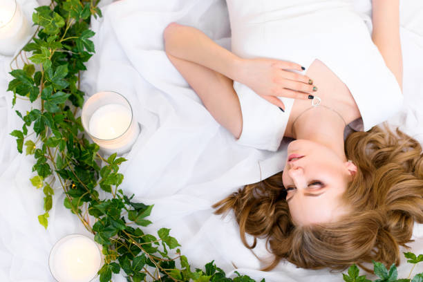 istock Top view on a lying young girl 880930346