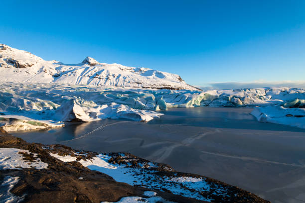 istock Svinafellsjokull glacier view during winter snow in Iceland 880936400