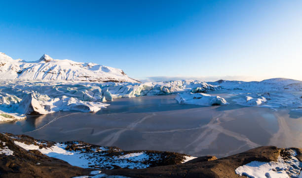 istock Svinafellsjokull glacier view during winter snow in Iceland 880936534