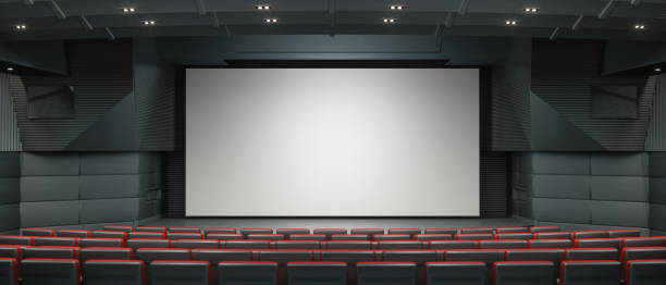 Modern Movie Thearter Interior of an empty modern movie theater. auditorium stock pictures, royalty-free photos & images