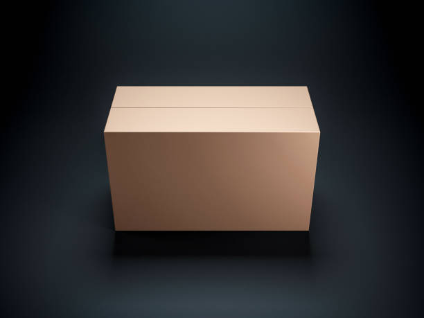istock Golden Box Mockup on dark background 880940430
