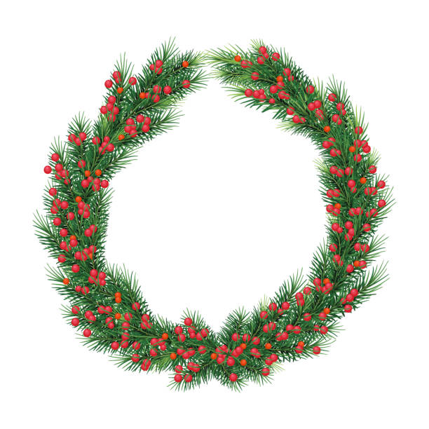 istock Christmas  wreath for Xmas holiday greeting cards design. 880940556