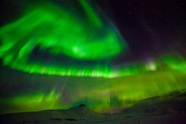 istock Aurora Borealis or better known as The Northern Lights for background view in Iceland, Snaefellsnesvegur during winter 880940632