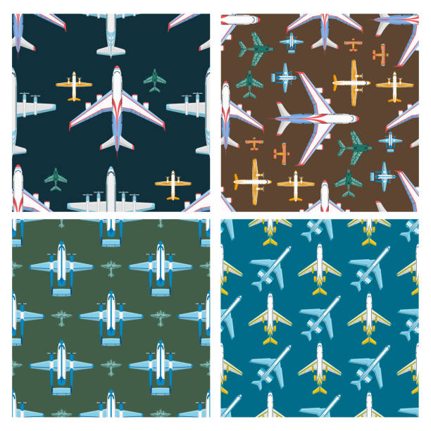 istock Vector airplane illustration seamless pattern background aircraft transportation travel way design journey speed aviation 880943536