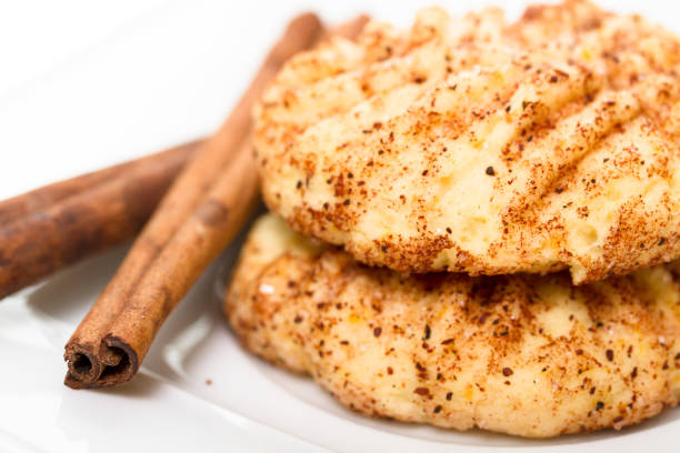 shortbread cookies with cinnamon close-up
