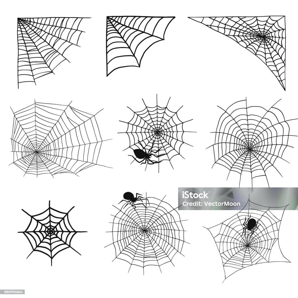 Spiders and spider web silhouette spooky nature halloween element vector cobweb decoration fear spooky net Spiders and spider web silhouette spooky nature halloween element vector cobweb decoration fear spooky net. Danger horror trap cobweb decoration. Spider stock vector