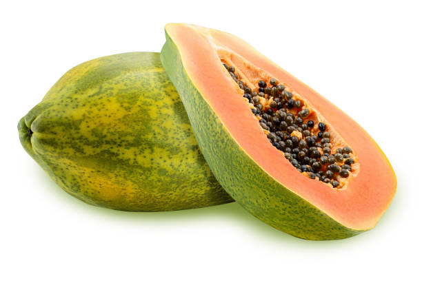 istock Papaya set Isolated on white background 880959648