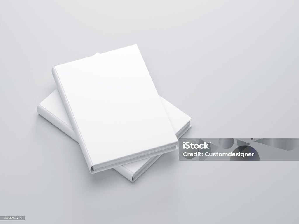 Zwei weiße Bücher mit leeren decken Mockup - Lizenzfrei Buch Stock-Foto