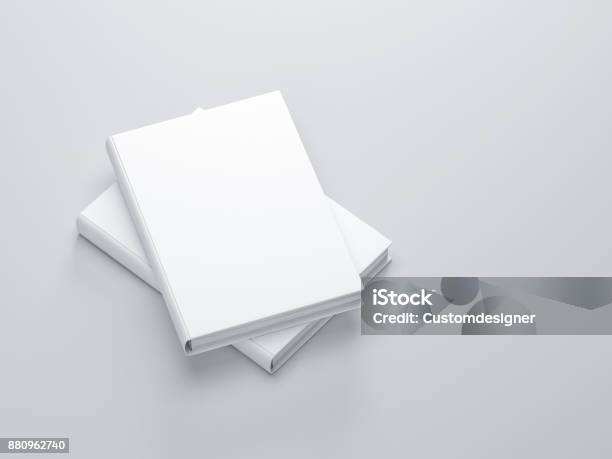 Zwei Weiße Bücher Mit Leeren Decken Mockup Stockfoto und mehr Bilder von Buch - Buch, Vorlage, Buchdeckel