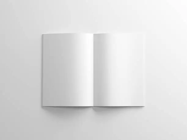 Blank magazine Mockup on white background, album or brochure, 3d rendering