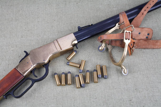 istock Wild west rifle and ammunition 880966796