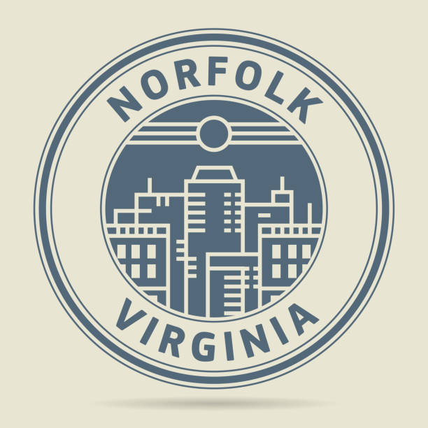 Stamp or label with text Norfolk, Virginia Stamp or label with text Norfolk, Virginia written inside, vector illustration norfolk stock illustrations