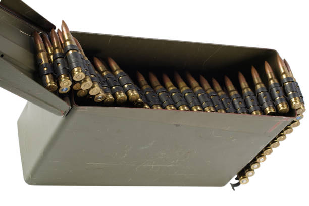 istock .30 Cal Metal Ammo Can with ammunition belt 880970132