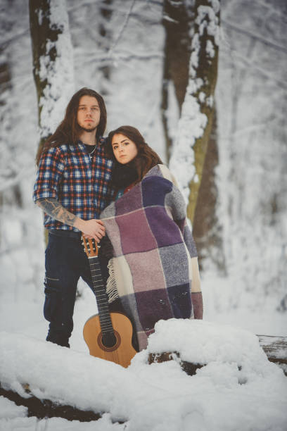 istock Happy couple at winter park 880975968