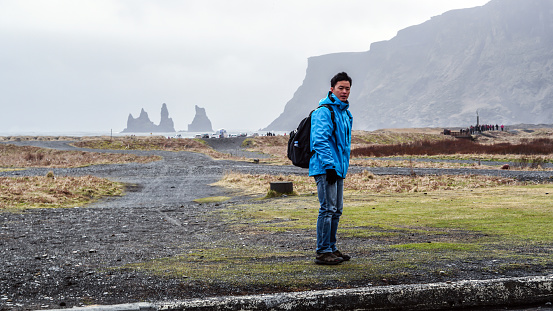 Asian traveler man advanture to Iceland, dream trip