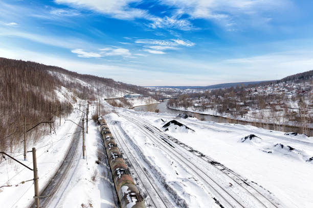 Railway station Gubaha. Kosva Riverside. View from above
