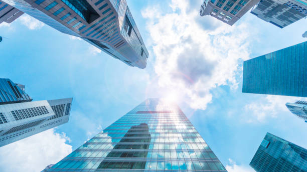 istock sky and exterior glass wall modern buildings 881003274