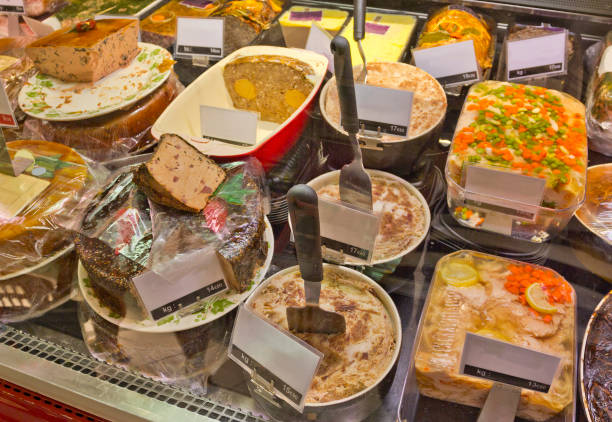 istock Showcase of a shop with various pates 881008386