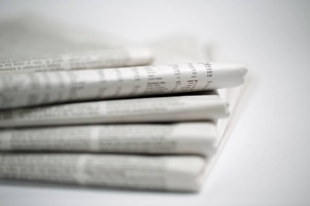 istock newspaper isolated on white background - Stock Image 881016402