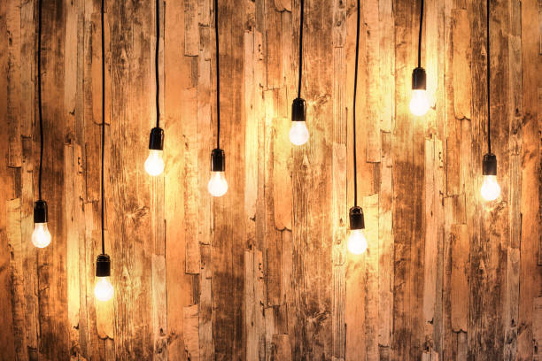 istock Wooden background with lamps 881019098
