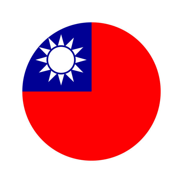 Circular world Flag Flag taiwan, vector illustration circular shape on white background taiwan stock illustrations